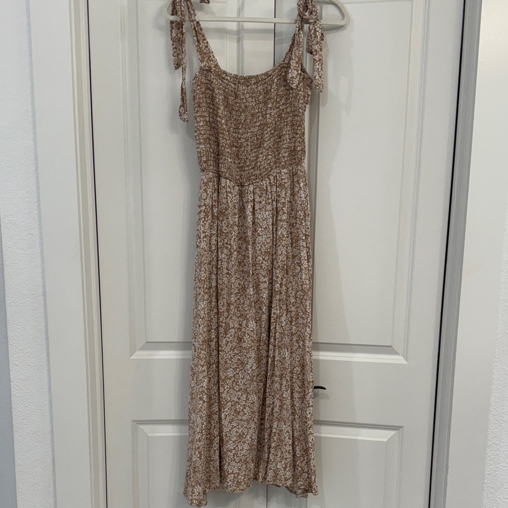 Brown Floral Women's Dress